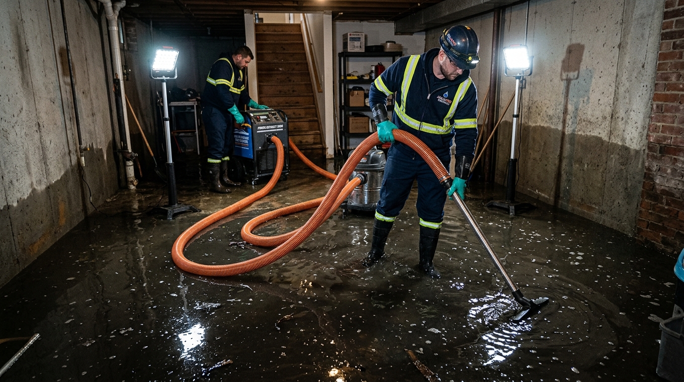 Flooded basement near Cascade Park — creek flooding extraction, New Castle PA